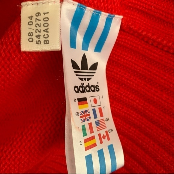 Adidas Y2K Icebreaker Gray Quilted Red Knit Bomber Training Varsity Jacket Sz L - Picture 3 of 10